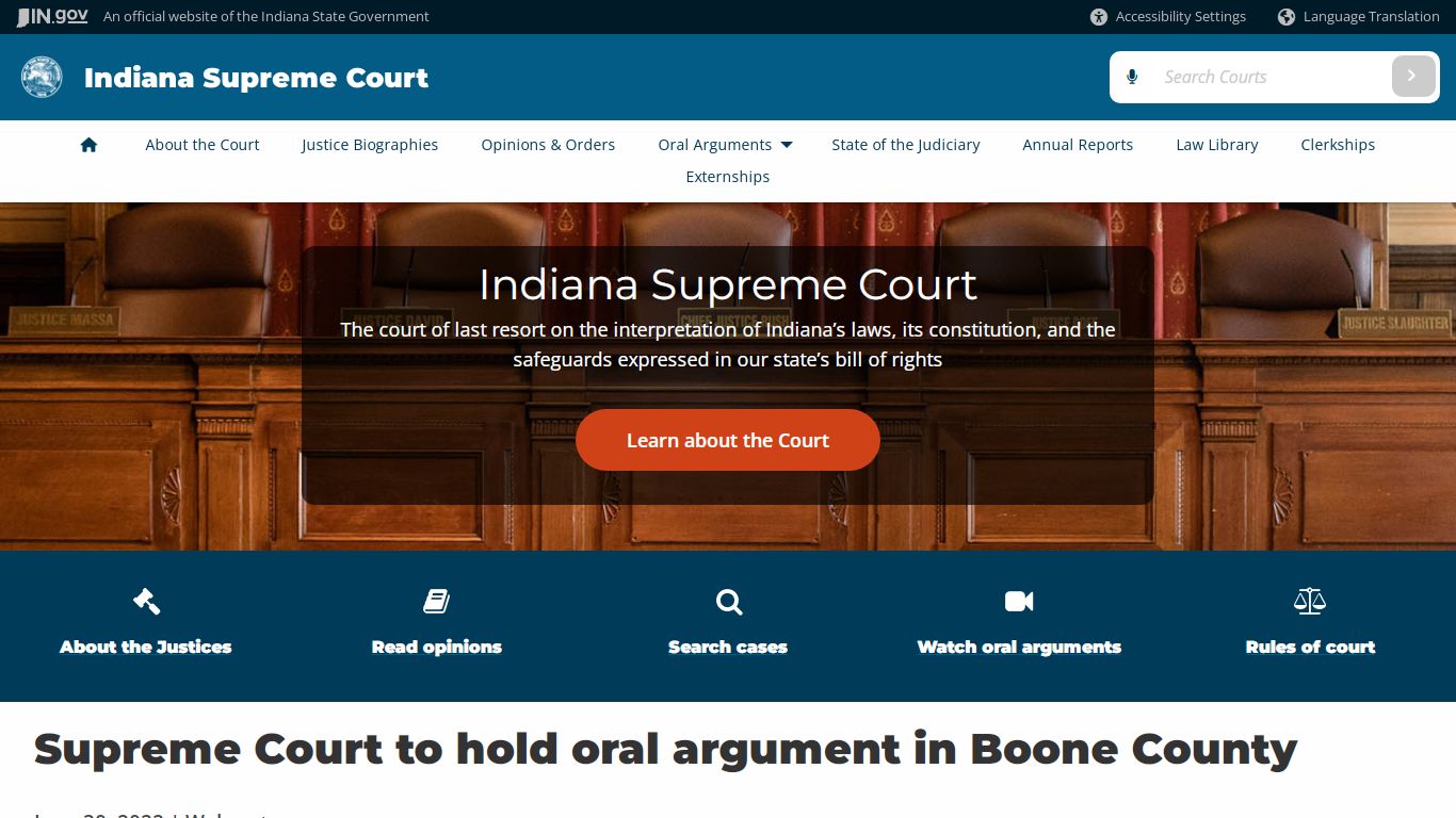 Indiana Judicial Branch: Indiana Supreme Court: Home